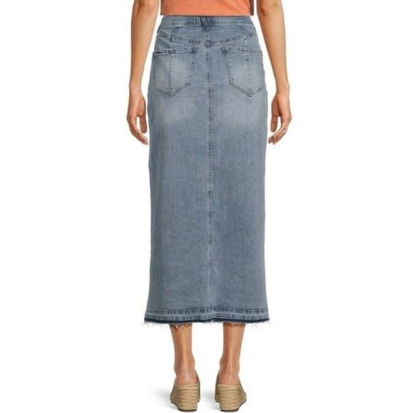 Democracy “Ab”solution Tummy Control Denim Midi Skirt Medium Light Wash Size 4 - Picture 10 of 16